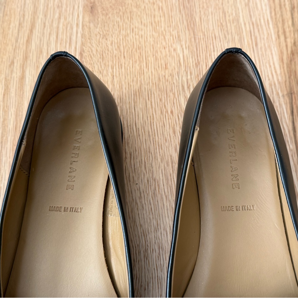Everlane Leather The Modern Point Loafers Flats Black White Size 9 - Picture 7 of 12